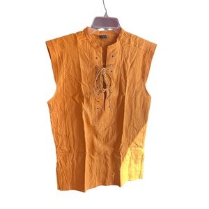 NWT  Moomphya Men's Pirate Viking Steampunk Medieval sleeveless top Sz S